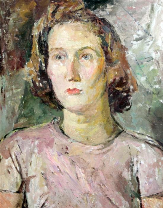 Betty Swanwick (1915-1989) Portrait of a lady, 20 x 16in., unframed